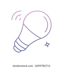 Ícone de lâmpada inteligente limpo e ilustração vetorial moderna
