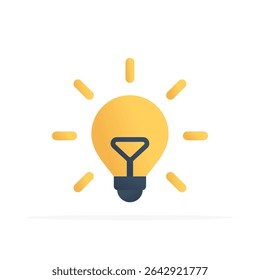 smart light bulb icon, colored flat vector. modern and minimalist design.