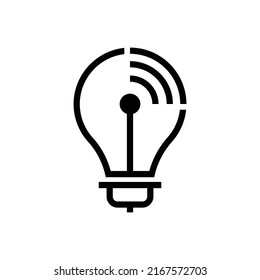 Smart light bulb icon design isolated on white background