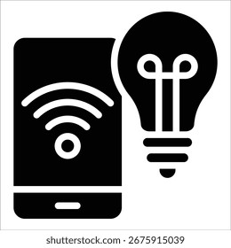 Smart Light Bulb Icon Element For Design