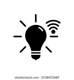 Smart Light Bulb icon isolated on white