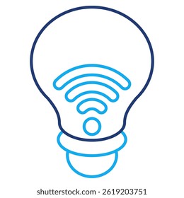 Smart Light Bulb icon represented by Remote Light Bulb Dual Line style.