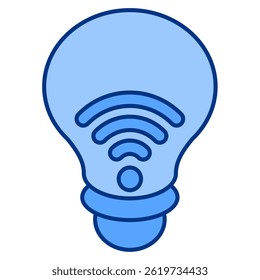 Smart Light Bulb icon represented by Remote Light Bulb Blue style.