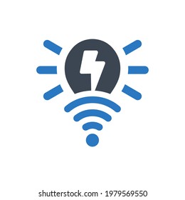 Icono de bombilla inteligente (ilustración simple vectorial)