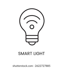 Smart light bulb line icon vector, with editable stroke, great for lighting control apps, smart home dashboards, and automation interfaces.