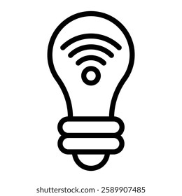 Smart Light Bulb Vector Line Icon Design For Persoanl And Commercial Use