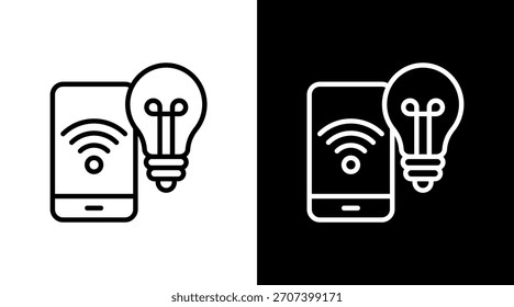 Smart Glühbirne weißes Symbol Set Design