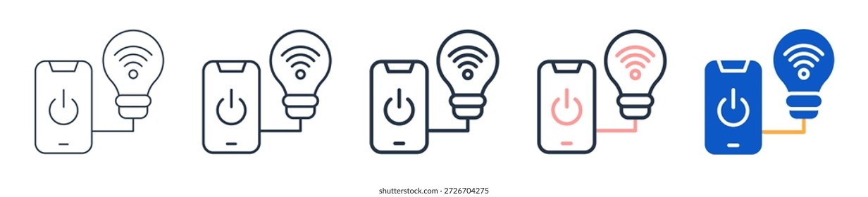 Smart Light verschiedenen Stil Symbole setzen Vektorgrafik.