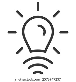 Smart Light Icon Lineal Style Vector Illustration