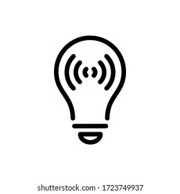 Smart light icon on white background. Wireless communication technology. Concept creative idea and innovation. Light bulb.