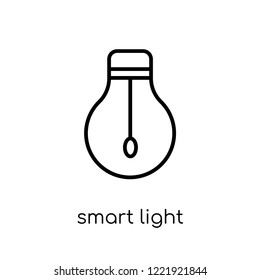 smart light icon. Trendy modern flat linear vector smart light icon on white background from thin line Electronic devices collection, outline vector illustration