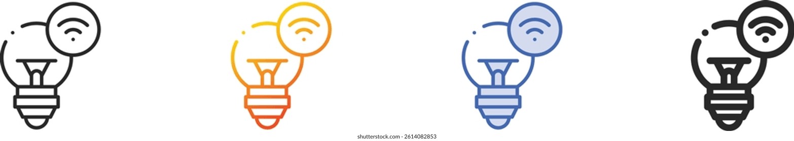 smart light icon.Thin Linear, Gradient, Blue Stroke and bold Style Design Isolated On White Background