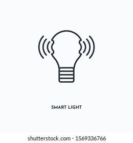 Smart Light Outline Icon. Simple Linear Element Illustration. Isolated Line Smart Light Icon On White Background. Thin Stroke Sign Can Be Used For Web, Mobile And UI.