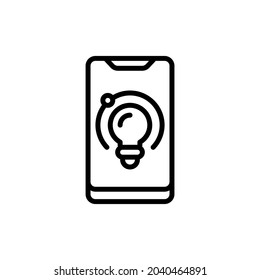 Smart Light Silhouette Icon On White Background