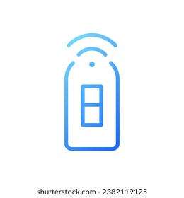 Smart light switch pixel perfect gradient linear vector icon. Remote control of home lighting via smartphone. Thin line color symbol. Modern style pictogram. Vector isolated outline drawing