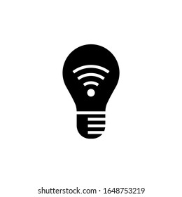 Smart light vector icon in black flat shape design isolated on white background