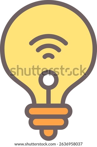 Smart Lightbulb Filled Style Icon Design