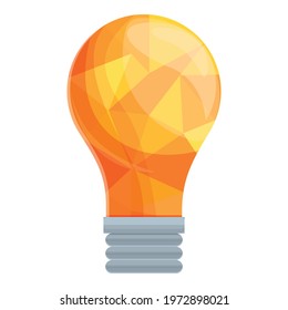 Smart lightbulb poly icon. Cartoon of Smart lightbulb poly vector icon for web design isolated on white background