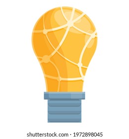 Smart lightbulb think icon. Cartoon of Smart lightbulb think vector icon for web design isolated on white background