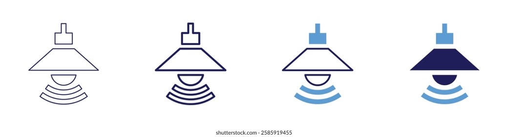 Smart lighting automation icon in 4 different styles. Thin Line, Line, Bold Line, Duotone. Duotone style. Editable stroke.