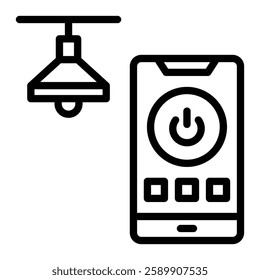 Smart Lighting Control Vector Line Icon Design For Persoanl And Commercial Use