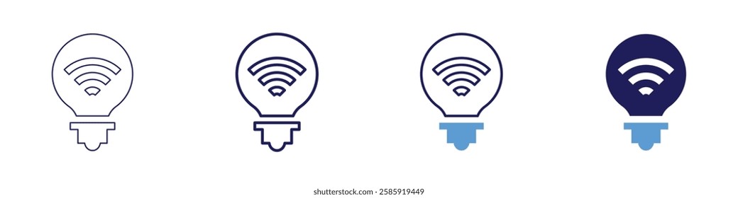 Smart lighting devices icon in 4 different styles. Thin Line, Line, Bold Line, Duotone. Duotone style. Editable stroke.