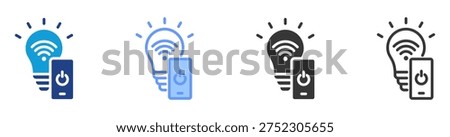 Smart Lighting icon set multiple style collection