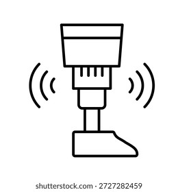Smart Limb Outline Icon Vector Illustration