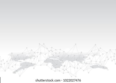 Tecnologías Smart Link para ofrecer conectividad de alta disponibilidad. Fondo de espacio policonal gris abstracto con puntos y líneas de conexión. El uso de la red está en línea con los requerimientos del negocio.