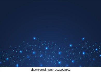 Smart Link Technologies to deliver high availability connectivity. Abstract blue Polygonal Space Background with Connecting Dots and Lines. Network use is in line with business requirements.