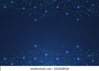 Smart Link Technologies to deliver high availability connectivity. Abstract blue Polygonal Space Background with Connecting Dots and Lines. Network use is in line with business requirements.