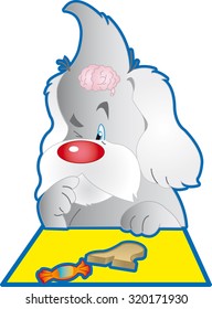 smart little cartoon dog