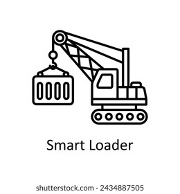 Ilustración de diseño de icono de contorno vectorial Smart Loader. Símbolo de unidades de fabricación sobre fondo blanco EPS 10 Archivo