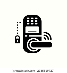 icono negro de bloqueo inteligente, icono aislado en fondo claro, perfecto para sitio web, blog, logotipo, diseño gráfico, medios sociales, interfaz de usuario, aplicación móvil