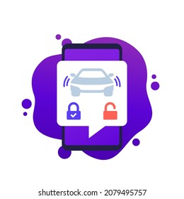 smart lock for a car mobile app, vector design