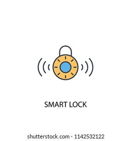smart lock concept 2 colored line icon. Simple yellow and blue element illustration. smart lock concept outline symbol design from Smart Home set