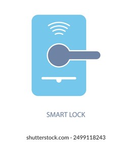 smart lock concept line icon. Simple element illustration. smart lock concept outline symbol design.