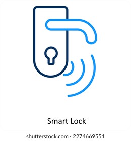 smart lock and device icon concept