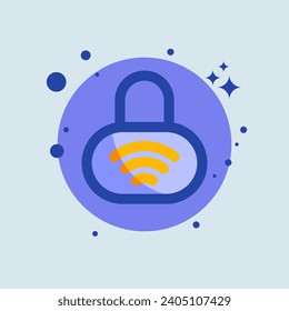 Smart lock flat illustration. Digital security signs vector illustration.