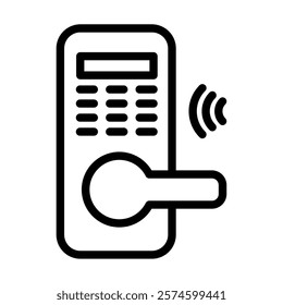 smart lock home isolated line icon