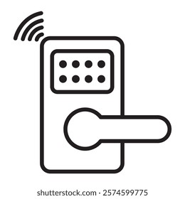smart lock home isolated line icon