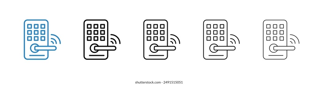 Icono de candado inteligente en negro y azul