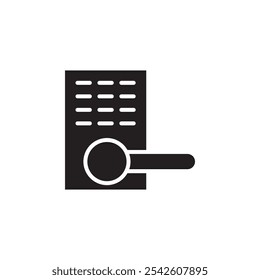 Smart lock icon black and white vector sign