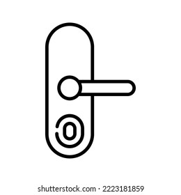 Smart Lock Icon. Door With Fingerprint Sign. Vector Illustration