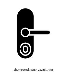 Smart lock icon. door with fingerprint sign. vector illustration