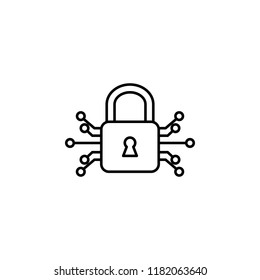 Smart lock icon. Element of artificial intelligence icon for mobile concept and web apps. Thin line Smart lock icon can be used for web and mobile on white background