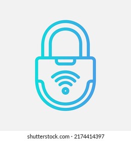 Smart Lock Icon In Gradient Style About Smart Home, Use For Website Mobile App Presentation