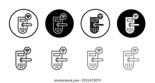 Smart lock icon Isolated flat vector in outline