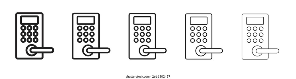 Smart-Lock-Symbol Linie Kunst Vektorsammlung auf weißem Hintergrund