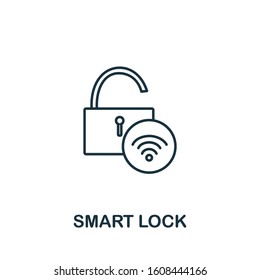 Smart Lock icon. Line style symbol from real estate icon collection. Smart Lock creative element for logo, infographic, ux and ui
